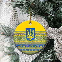 Ukraine Trident Christmas Ceramic Ornament Vyshyvanka Patterns - Wonder Print Shop