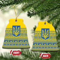 Ukraine Trident Christmas Ceramic Ornament Vyshyvanka Patterns - Wonder Print Shop
