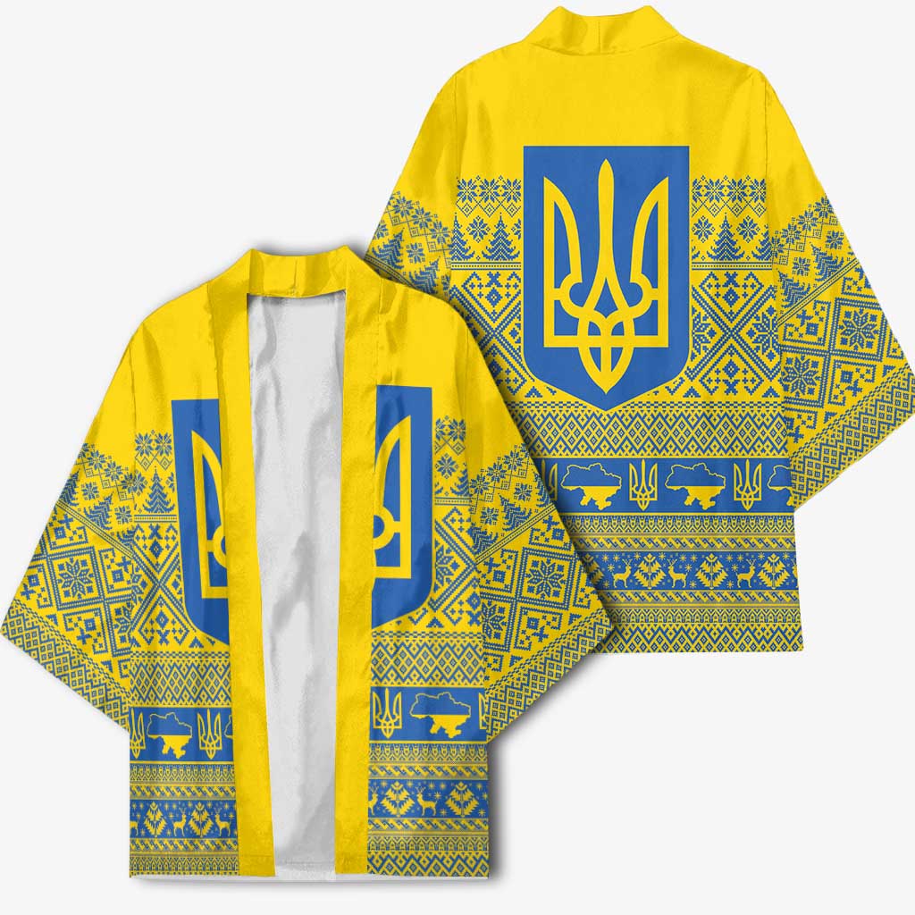 Ukraine Trident Christmas Kimono Vyshyvanka Patterns - Wonder Print Shop