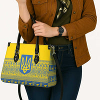 Ukraine Trident Christmas Leather Bag Vyshyvanka Patterns - Wonder Print Shop