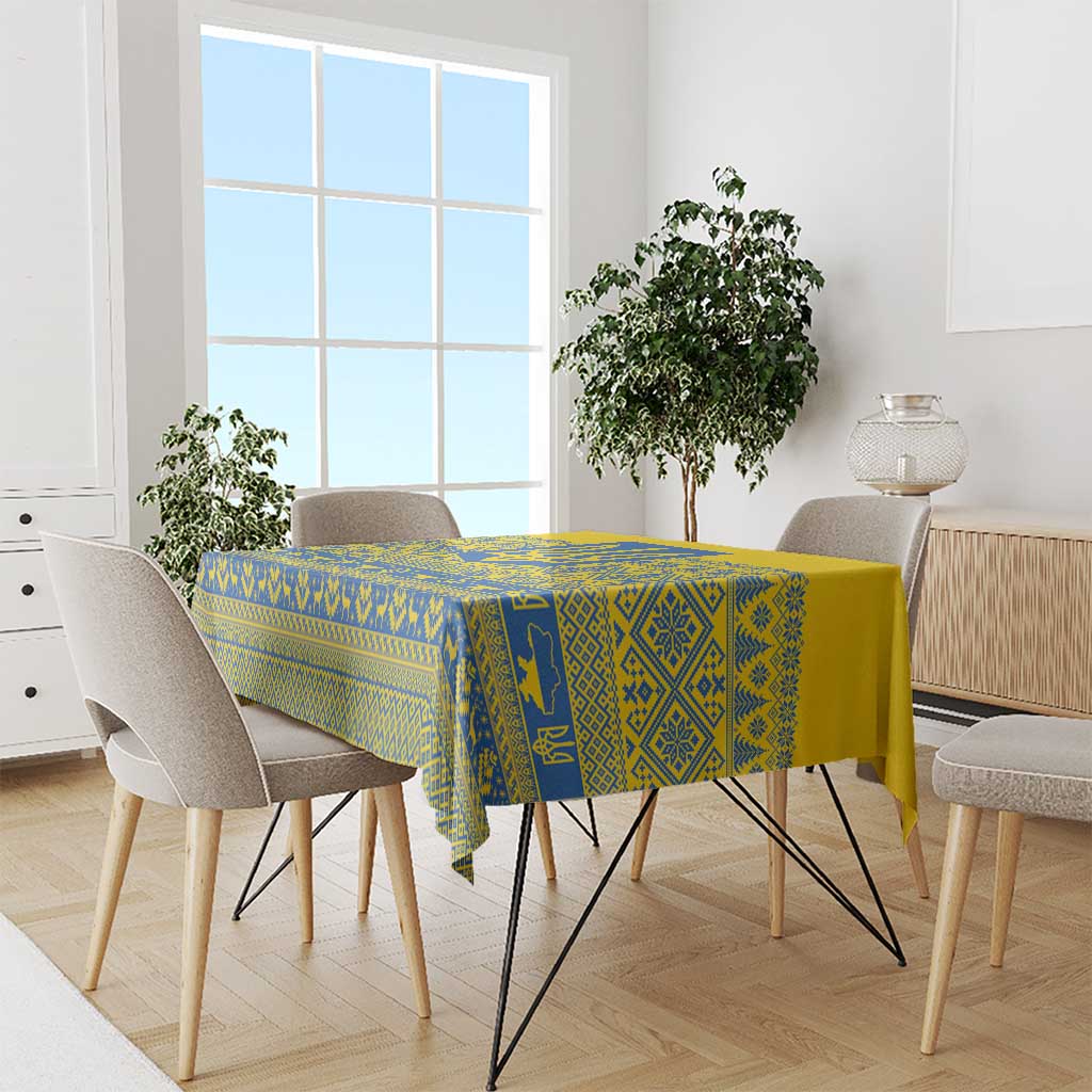 Ukraine Trident Christmas Tablecloth Vyshyvanka Patterns - Wonder Print Shop