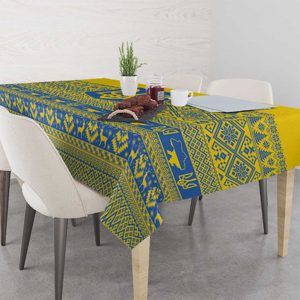 Ukraine Trident Christmas Tablecloth Vyshyvanka Patterns - Wonder Print Shop