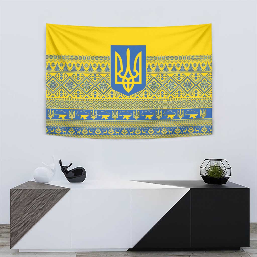 Ukraine Trident Christmas Tapestry Vyshyvanka Patterns - Wonder Print Shop