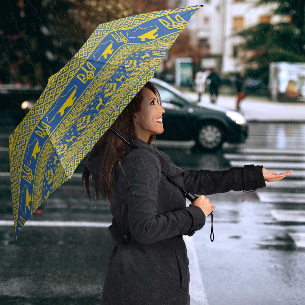 Ukraine Trident Christmas Umbrella Vyshyvanka Patterns - Wonder Print Shop
