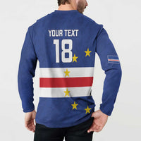 Cape Verde Football Custom Button Sweatshirt Go Champion Sporty Style - Wonder Print Shop