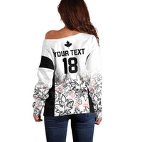 Canada Rugby Custom Off Shoulder Sweater Maple Leafs Go Champion - Wonder Print Shop