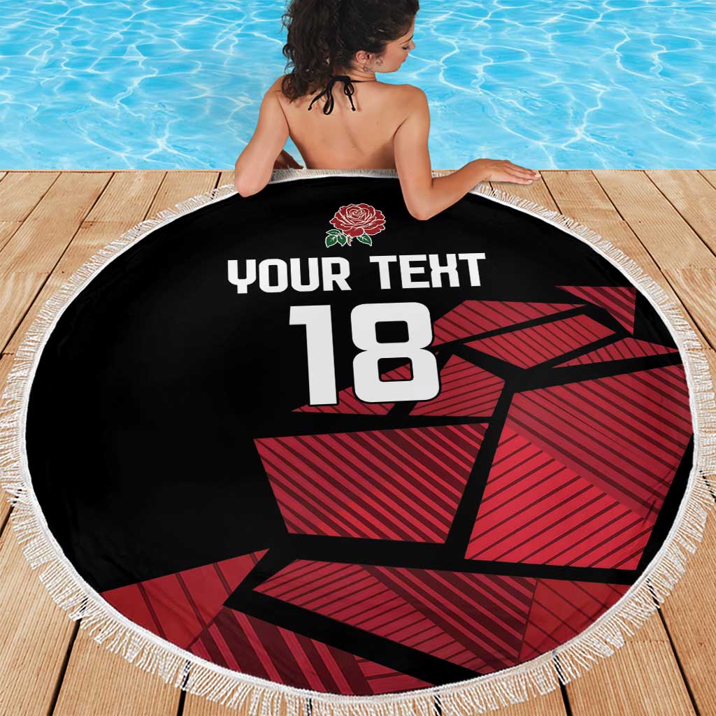 England Rugby Custom Beach Blanket Red Roses Go Champion - Wonder Print Shop