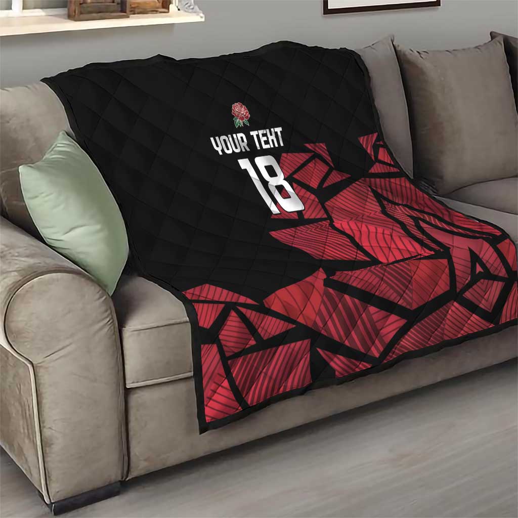 England Rugby Custom Quilt Red Roses Go Champion - Wonder Print Shop