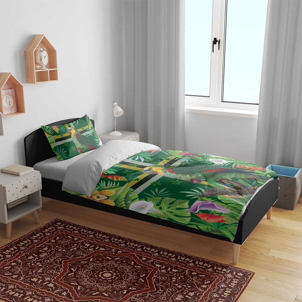 Dominica Sisserou Parrot Bedding Set Tropical Flower Flag Style - Wonder Print Shop
