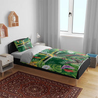 Dominica Sisserou Parrot Bedding Set Tropical Flower Flag Style - Wonder Print Shop