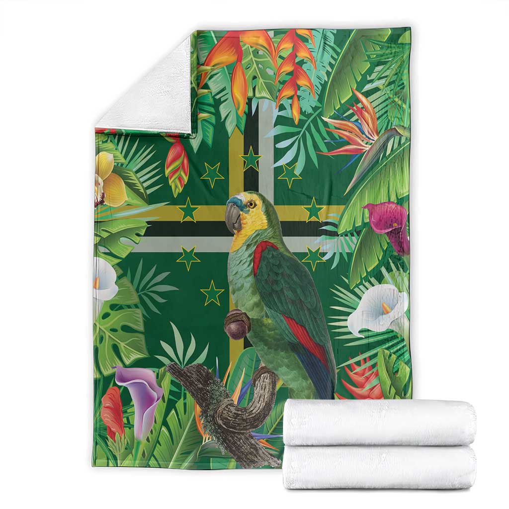 Dominica Sisserou Parrot Blanket Tropical Flower Flag Style - Wonder Print Shop