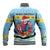 Saint Lucia Christmas Baseball Jacket Saint Lucian Parrot With Hibiscus Flowers - Wonder Print Shop