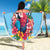 Saint Lucia Christmas Beach Blanket Saint Lucian Parrot With Hibiscus Flowers - Wonder Print Shop