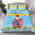 Saint Lucia Christmas Bedding Set Saint Lucian Parrot With Hibiscus Flowers - Wonder Print Shop