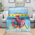 Saint Lucia Christmas Blanket Saint Lucian Parrot With Hibiscus Flowers