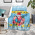 Saint Lucia Christmas Blanket Saint Lucian Parrot With Hibiscus Flowers