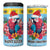 Saint Lucia Christmas 4 in 1 Can Cooler Tumbler Saint Lucian Parrot With Hibiscus Flowers - Wonder Print Shop