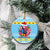 Saint Lucia Christmas Ceramic Ornament Saint Lucian Parrot With Hibiscus Flowers - Wonder Print Shop