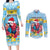 Saint Lucia Christmas Couples Matching Long Sleeve Bodycon Dress and Long Sleeve Button Shirt Saint Lucian Parrot With Hibiscus Flowers - Wonder Print Shop