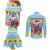 Saint Lucia Christmas Couples Matching Mermaid Dress and Long Sleeve Button Shirt Saint Lucian Parrot With Hibiscus Flowers