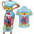 Saint Lucia Christmas Couples Matching Short Sleeve Bodycon Dress and Hawaiian Shirt Saint Lucian Parrot With Hibiscus Flowers - Wonder Print Shop