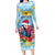 Saint Lucia Christmas Family Matching Long Sleeve Bodycon Dress and Hawaiian Shirt Saint Lucian Parrot With Hibiscus Flowers - Wonder Print Shop