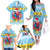 Saint Lucia Christmas Family Matching Off The Shoulder Long Sleeve Dress and Hawaiian Shirt Saint Lucian Parrot With Hibiscus Flowers - Wonder Print Shop