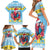 Saint Lucia Christmas Family Matching Short Sleeve Bodycon Dress and Hawaiian Shirt Saint Lucian Parrot With Hibiscus Flowers - Wonder Print Shop