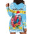 Saint Lucia Christmas Hoodie Dress Saint Lucian Parrot With Hibiscus Flowers - Wonder Print Shop