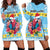 Saint Lucia Christmas Hoodie Dress Saint Lucian Parrot With Hibiscus Flowers - Wonder Print Shop