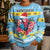 Saint Lucia Christmas Kid Ugly Christmas Sweater Saint Lucian Parrot With Hibiscus Flowers - Wonder Print Shop