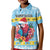 Saint Lucia Christmas Kid Polo Shirt Saint Lucian Parrot With Hibiscus Flowers - Wonder Print Shop