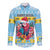 Saint Lucia Christmas Long Sleeve Button Shirt Saint Lucian Parrot With Hibiscus Flowers - Wonder Print Shop