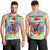 Saint Lucia Christmas Men Tank Top Saint Lucian Parrot With Hibiscus Flowers - Wonder Print Shop