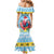 Saint Lucia Christmas Mermaid Dress Saint Lucian Parrot With Hibiscus Flowers - Wonder Print Shop