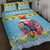 Saint Lucia Christmas Quilt Bed Set Saint Lucian Parrot With Hibiscus Flowers - Wonder Print Shop