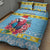 Saint Lucia Christmas Quilt Bed Set Saint Lucian Parrot With Hibiscus Flowers - Wonder Print Shop