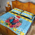 Saint Lucia Christmas Quilt Bed Set Saint Lucian Parrot With Hibiscus Flowers - Wonder Print Shop