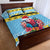 Saint Lucia Christmas Quilt Bed Set Saint Lucian Parrot With Hibiscus Flowers - Wonder Print Shop