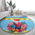 Saint Lucia Christmas Round Carpet Saint Lucian Parrot With Hibiscus Flowers