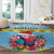 Saint Lucia Christmas Round Carpet Saint Lucian Parrot With Hibiscus Flowers