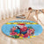 Saint Lucia Christmas Round Carpet Saint Lucian Parrot With Hibiscus Flowers