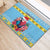 Saint Lucia Christmas Rubber Doormat Saint Lucian Parrot With Hibiscus Flowers - Wonder Print Shop