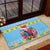 Saint Lucia Christmas Rubber Doormat Saint Lucian Parrot With Hibiscus Flowers - Wonder Print Shop