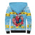 Saint Lucia Christmas Sherpa Hoodie Saint Lucian Parrot With Hibiscus Flowers - Wonder Print Shop