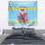 Saint Lucia Christmas Tapestry Saint Lucian Parrot With Hibiscus Flowers