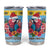 Saint Lucia Christmas Tumbler Cup Saint Lucian Parrot With Hibiscus Flowers - Wonder Print Shop