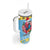 Saint Lucia Christmas Tumbler With Handle Saint Lucian Parrot With Hibiscus Flowers - Wonder Print Shop