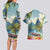 Pitons Saint Lucia Couples Matching Long Sleeve Bodycon Dress and Hawaiian Shirt Hibiscus Flowers - Wonder Print Shop