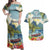 Pitons Saint Lucia Couples Matching Off Shoulder Maxi Dress and Hawaiian Shirt Hibiscus Flowers - Wonder Print Shop